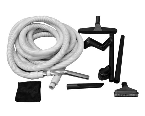 Essential Garage and car vacuum accessory package with 50 foot hose
