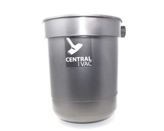 Dirt canister with single port on bottom - no lid