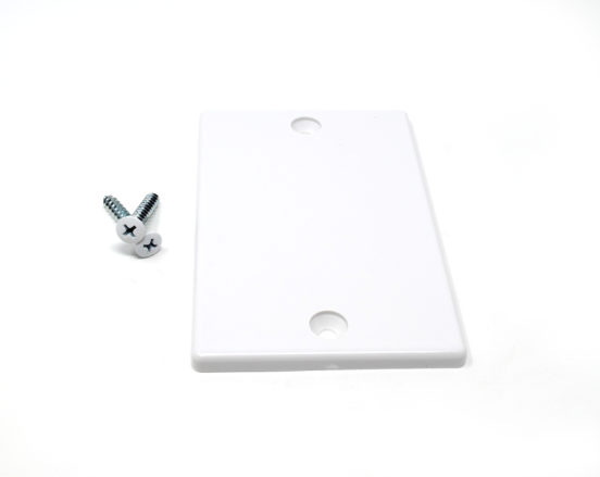 White Temporary Cover Plate with installation screws