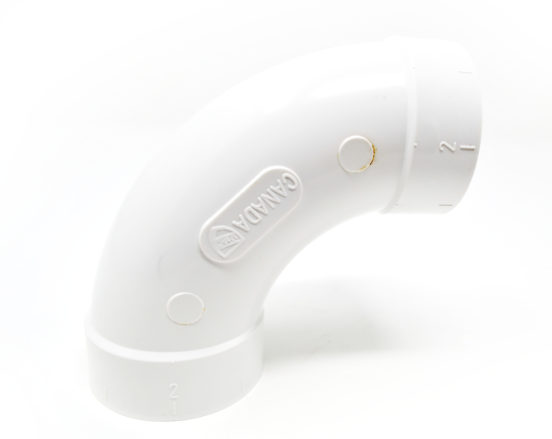 PVC 90 degree elbow for easy central vacuum installation