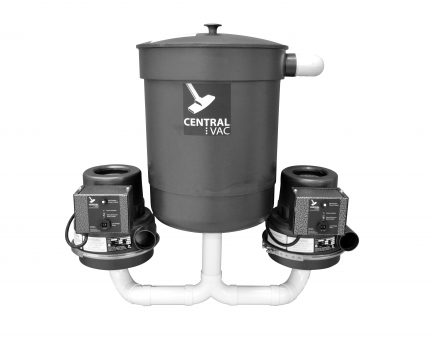 CVS-16dp central vacuum unit dual motor and collection container